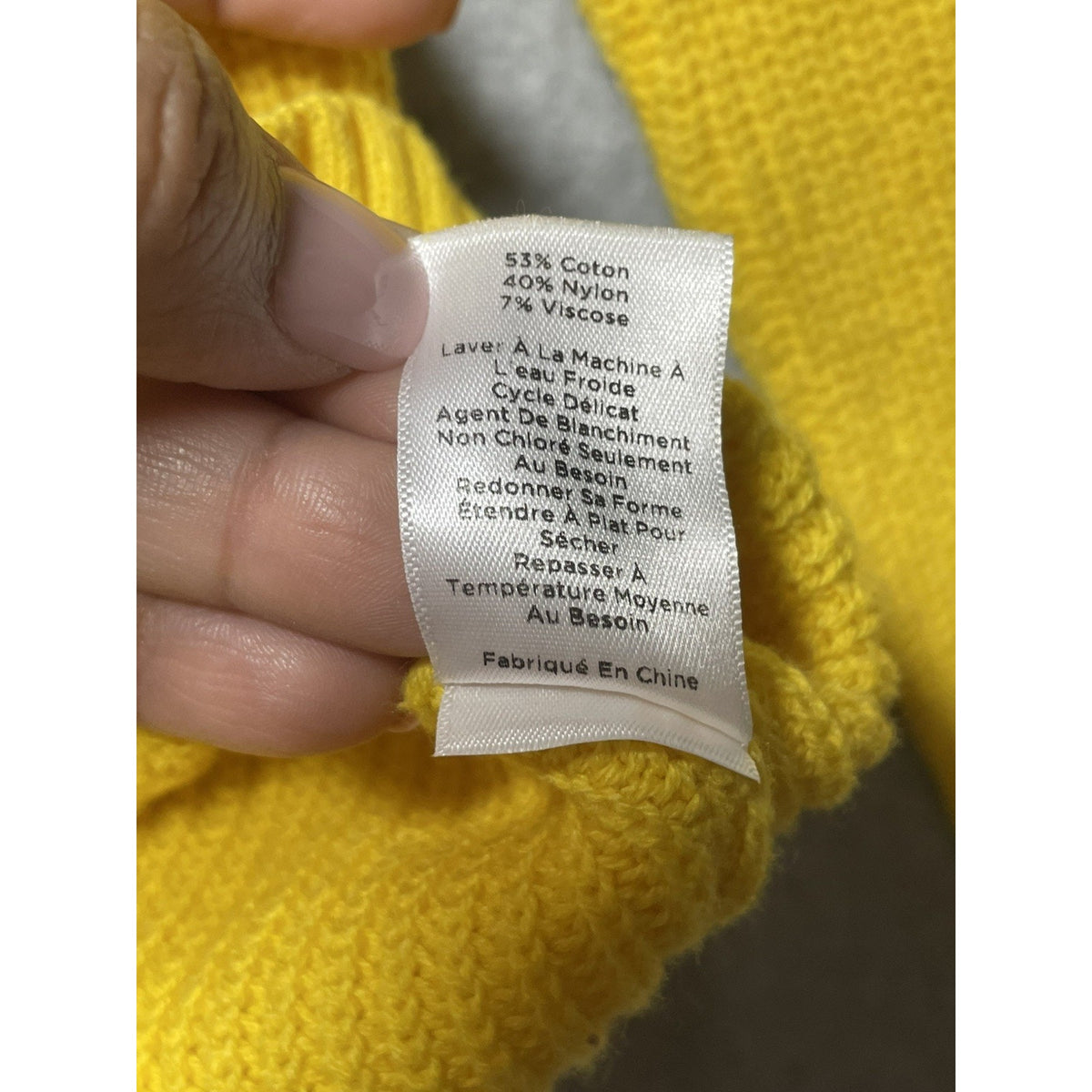 Talbots Women's Large Sweater Yellow Long Sleeve Pullover Cotton Blend Knit