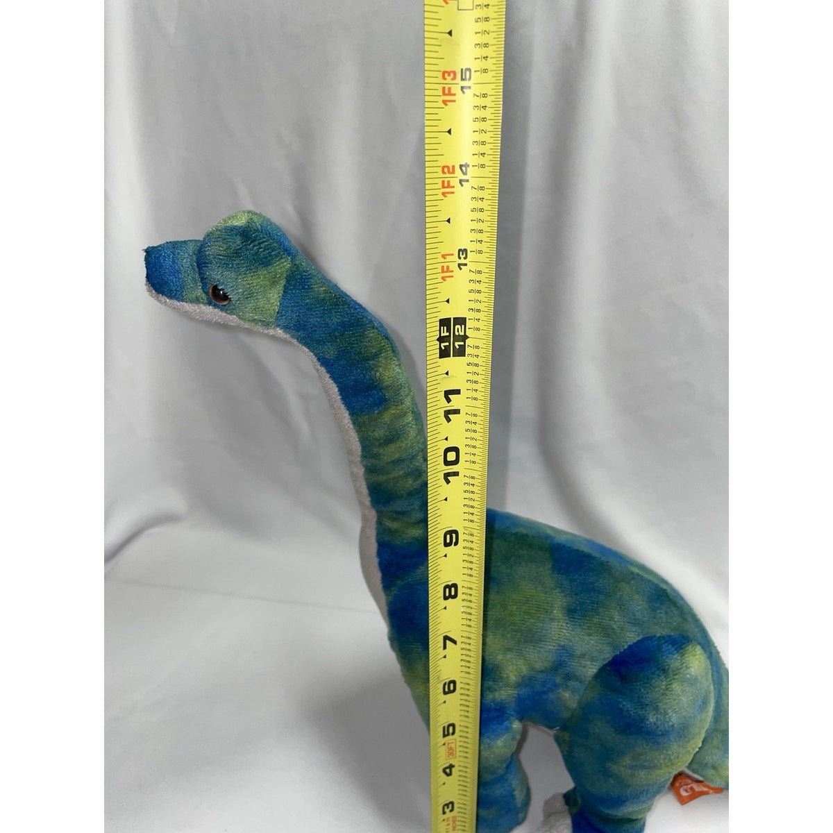 Wild Republic Brachiosaurus Plush Stuffed Animal Blue Long Neck Dinosaur 12"