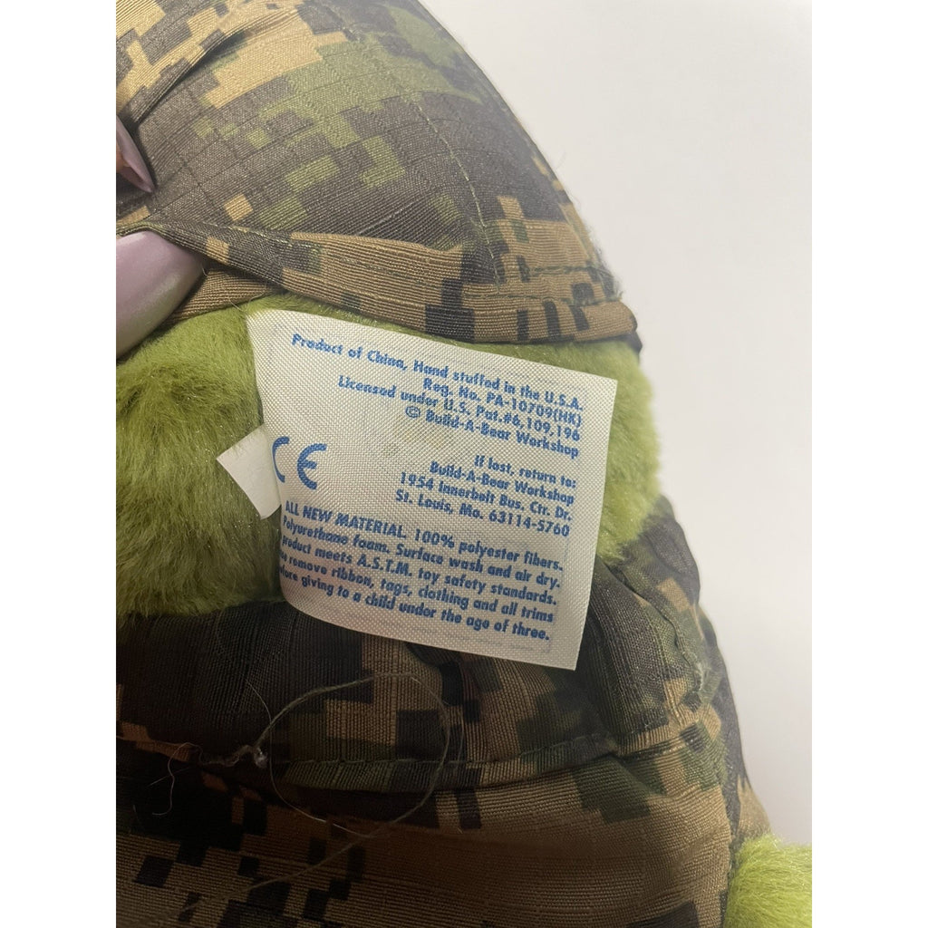 Brontosaurus Build-A-Bear Workshop Green Dinosaur Plush Military Camo Outfit 18”