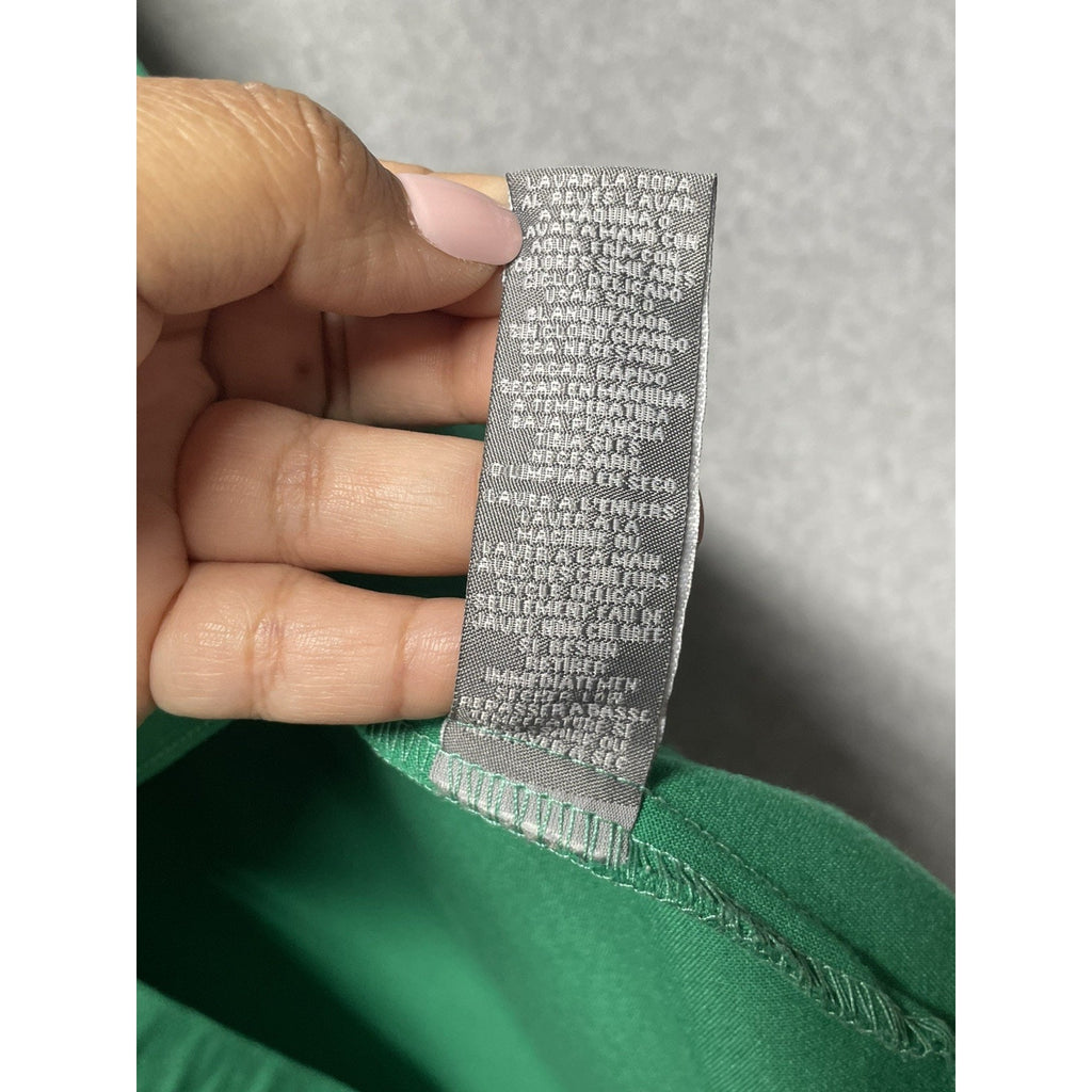 SHARAGANO 4 Emerald Green Dress Roll-Tab Sleeves Belted Gold Buttons NO BELT