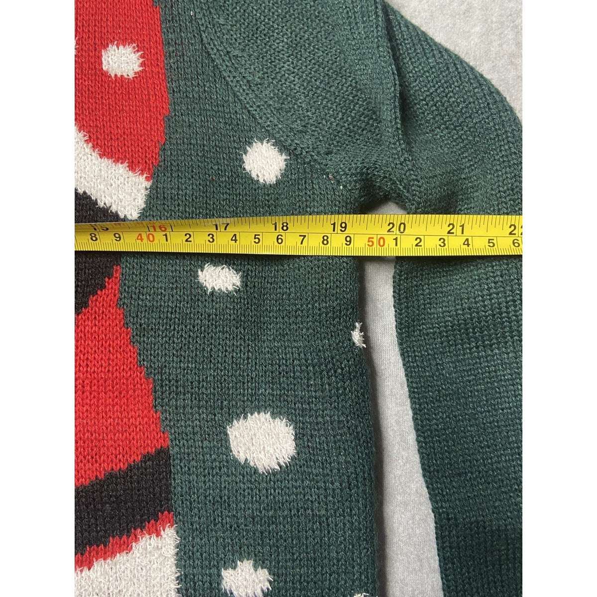 NEW Merry Christmas By Poof Sweater Womens Small Green Santa Claus Ugly sweater