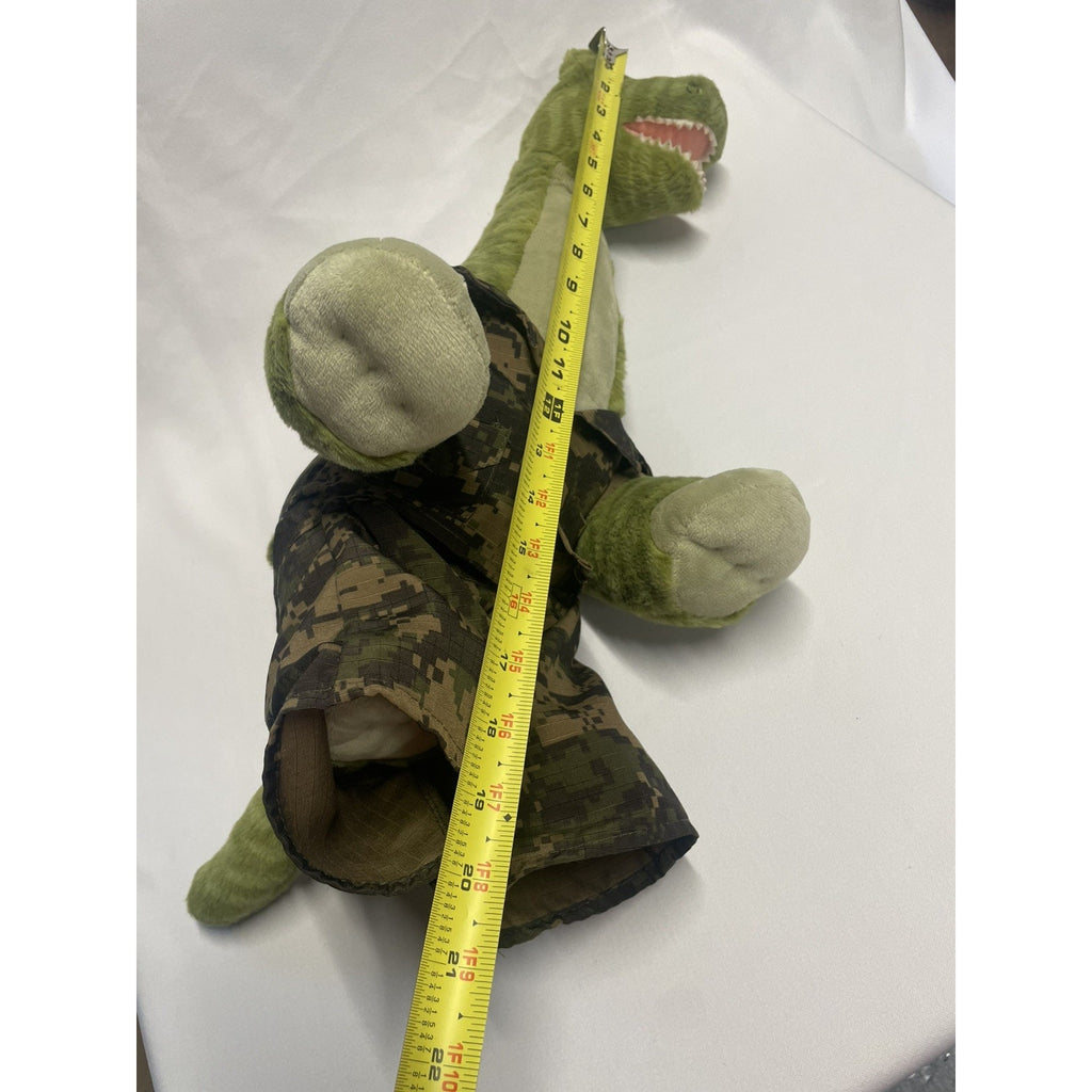 Brontosaurus Build-A-Bear Workshop Green Dinosaur Plush Military Camo Outfit 18”