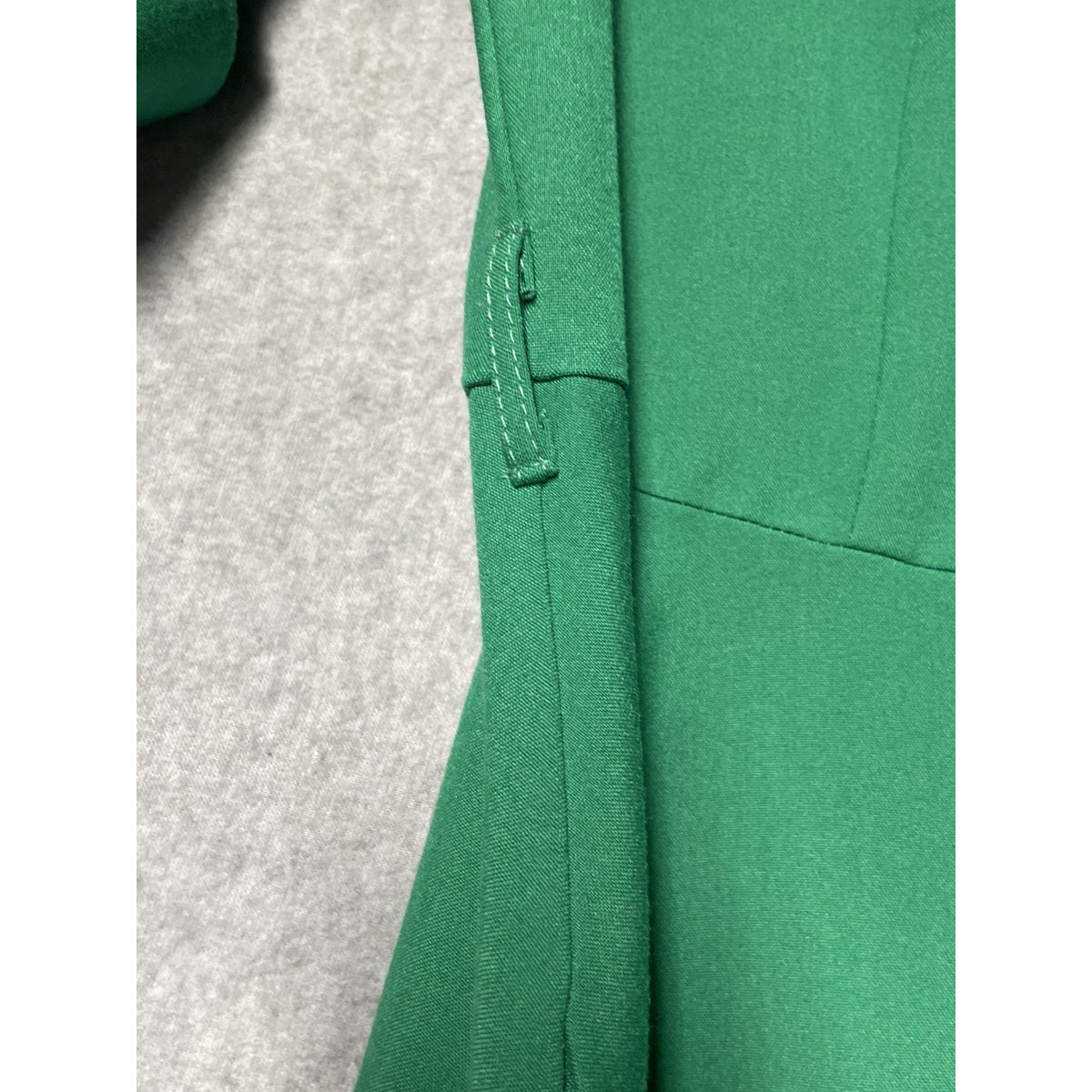SHARAGANO 4 Emerald Green Dress Roll-Tab Sleeves Belted Gold Buttons NO BELT