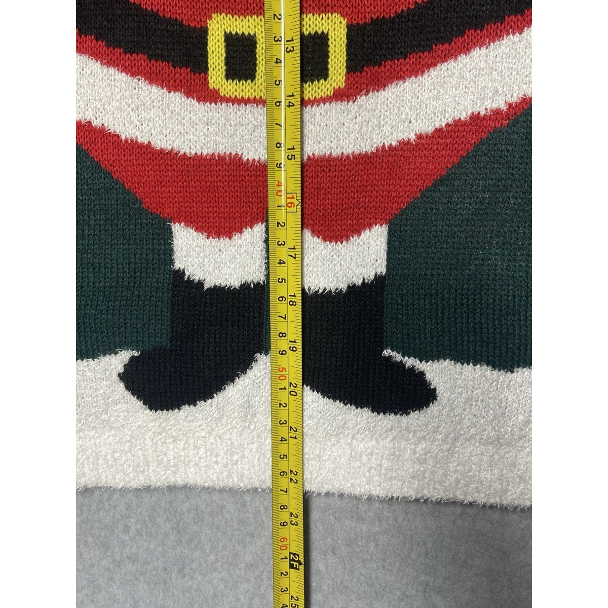NEW Merry Christmas By Poof Sweater Womens Small Green Santa Claus Ugly sweater