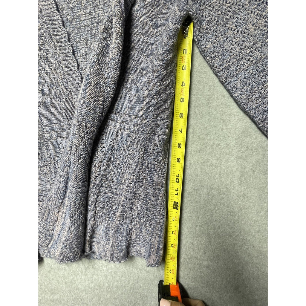 Two-one-two New York Purple Knit open front Cardigan 3/4 Sleeve XL