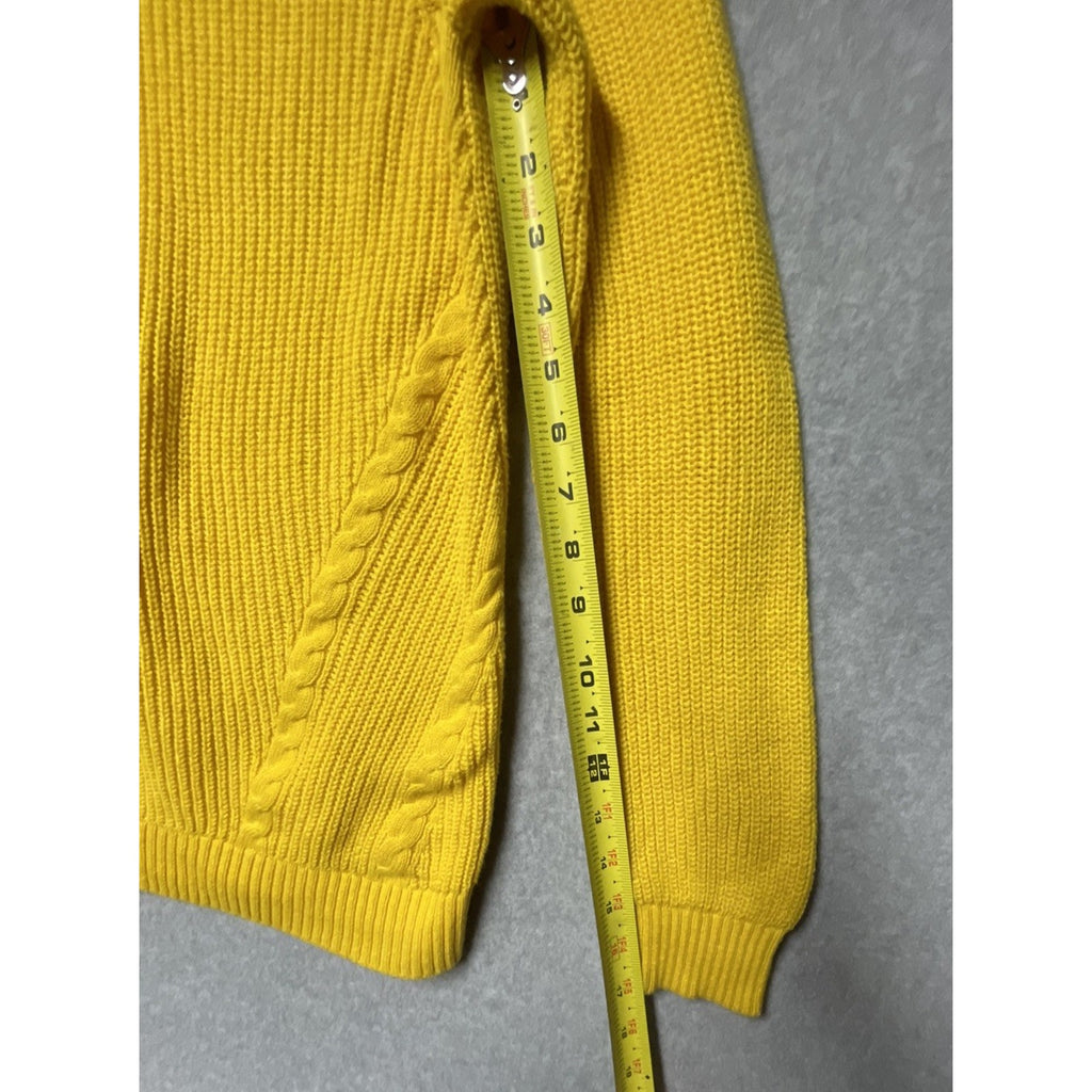 Talbots Women's Large Sweater Yellow Long Sleeve Pullover Cotton Blend Knit