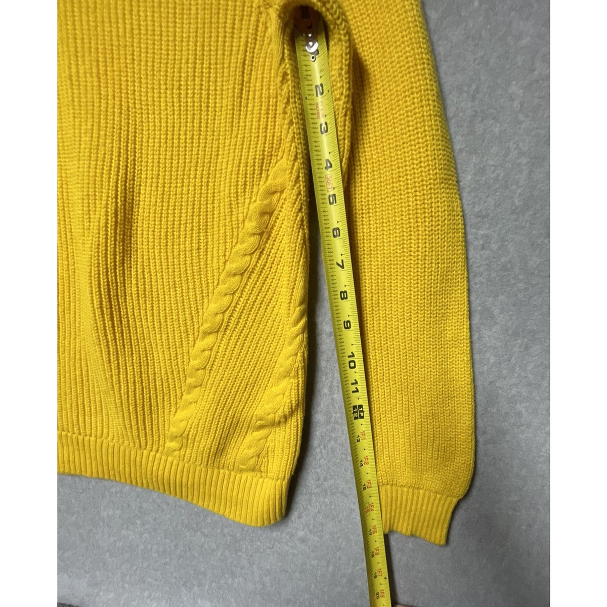 Talbots Women's Large Sweater Yellow Long Sleeve Pullover Cotton Blend Knit