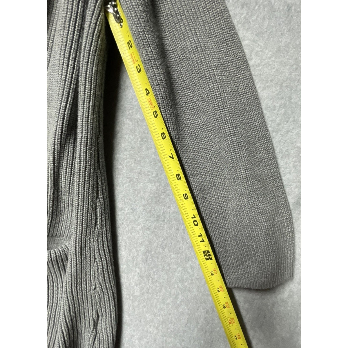 Old Navy Cardigan Sweater Womens M Grey Open Front Pockets Ribbed Long Sleeve