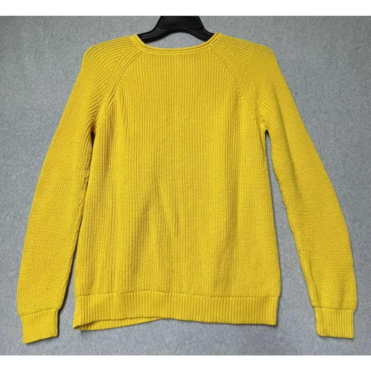Talbots Women's Large Sweater Yellow Long Sleeve Pullover Cotton Blend Knit
