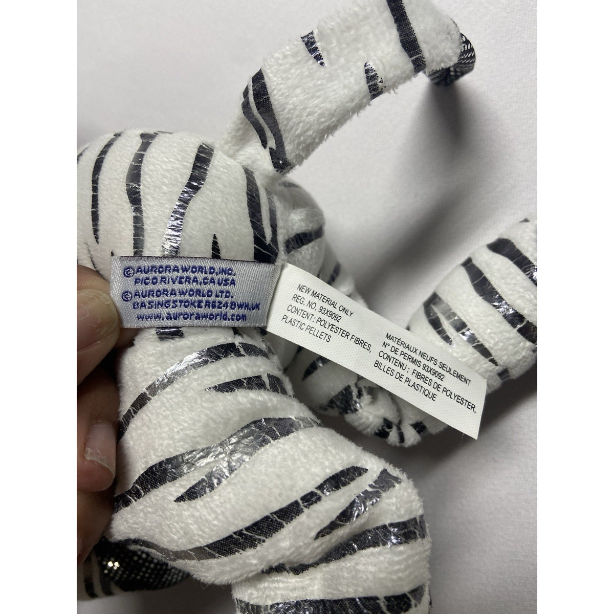 Aurora Zebra Plush 12"